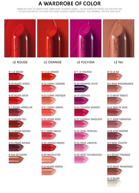 yves saint laurent lipstick in le rouge|ysl lipstick color chart.